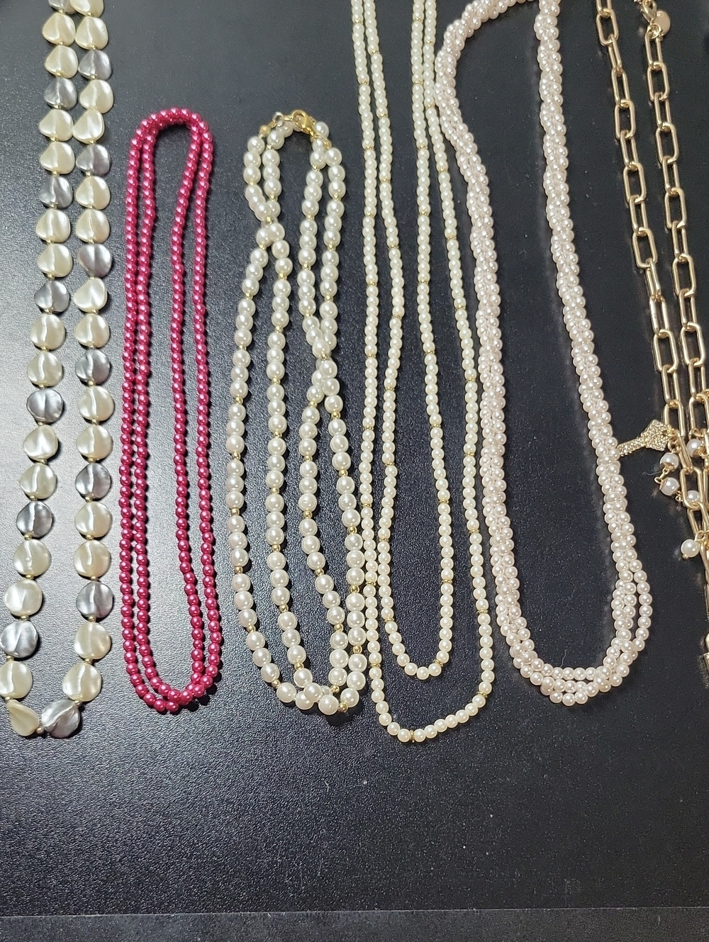 Classic Pearl and Pink Bead Necklace Lot - Women Jewelry